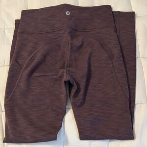 Lululemon Dark Purple/Brown Invigorate pocket Textured Leggings